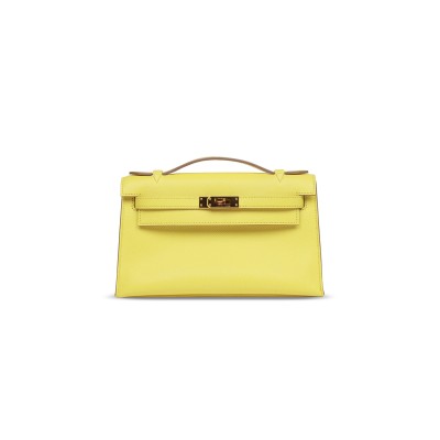 HERMES KELLY POCHETTE EPSOM GOLD HARDWARE (22*14*7cm)